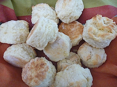 Buttermilk scones in a tea towel