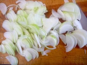 Sliced onions
