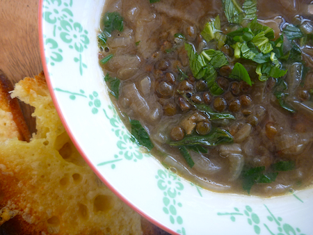 French lentil and onion soup