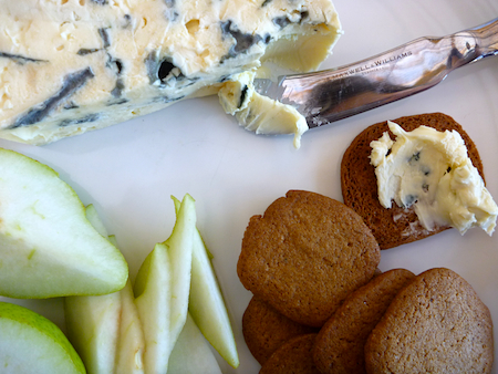 Homemade Swedish ginger thins served with blue cheese Homemade Swedish ginger thins served with blue cheese