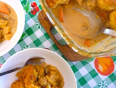 Comforting Polenta Scones with Vegetable&nbsp;Cobbler