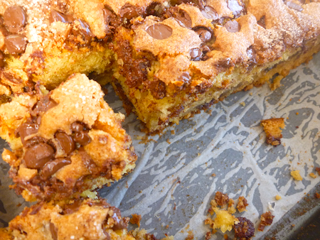 Chocolate chip and sour cream coffee cake