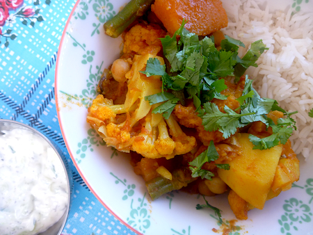 Mixed vegetable and chickpea curry with rice Mixed vegtable and chickpea curry with rice