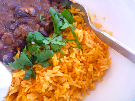 Vegetarian Spanish rice wth black beans
