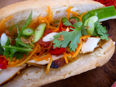 Vegetarian banh mi - Vietnamese salad rolls with marinated tofu Vegetarian banh mi - Vietnamese salad rolls with marinated tofu