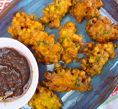 Indian corn fritters - pakoras