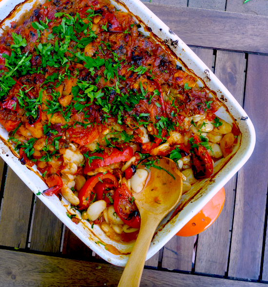 Vegetarian Greek Baked Beans